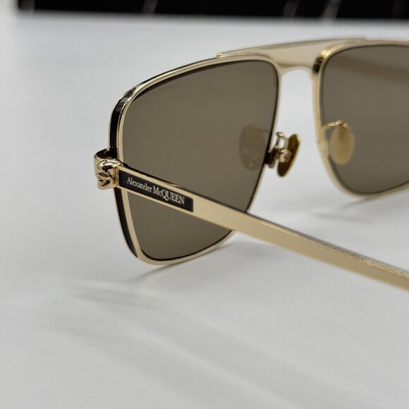 NEW ALEXANDER MCQUEEN AM0200S 002 PILOT FRAME SUNGLASSES Alexander McQueen - Picture 7 of 12